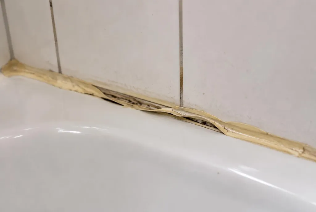 Kitbedrijf Oosterbeek – loslatende kit naast het bad